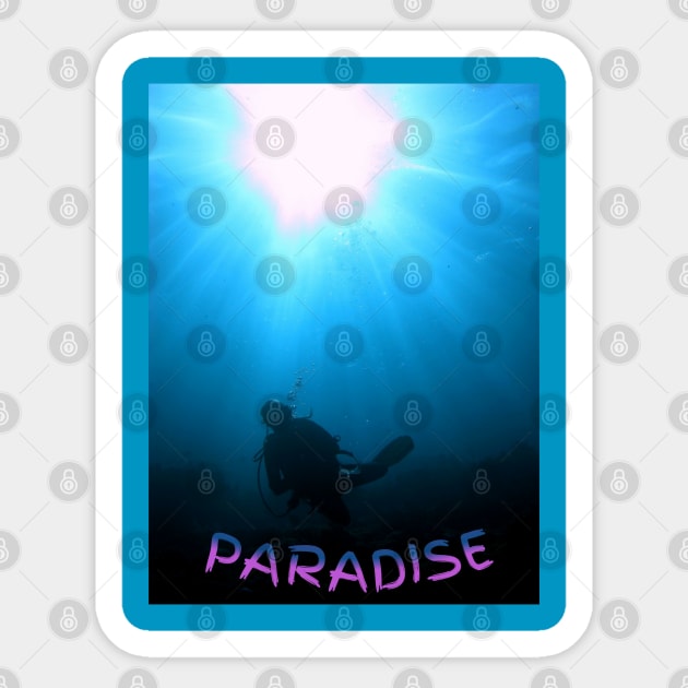 Scuba diver Paradise Sticker by Coreoceanart